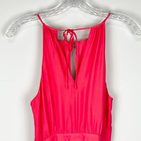 Parker Pixie Womens Ruffle Silk Blend Sleeveless Mini Dress Calypso Coral size 0 - Picture 7 of 11
